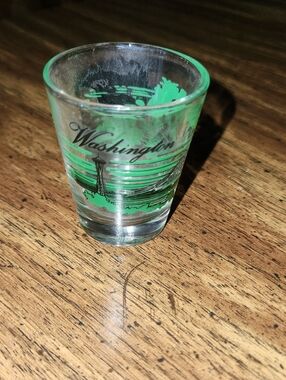 Washington Souvenir Shot Glass with Green Graphic